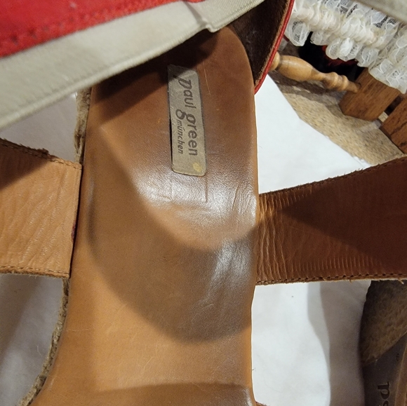 PAUL GREEN RED AND WHITE MONIQUE WEDGES SZ 7.5 - Picture 6 of 8